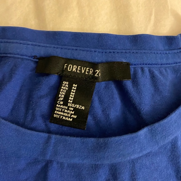 Forever 21 fit flare a frame blue stretch dress - Picture 3 of 4